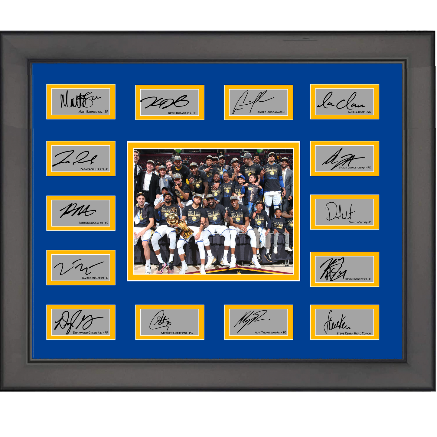 Framed 2016 Golden State Warriors NBA Champions Team Facsimile Laser Engraved Signature Auto Collage 20x25 Basketball Photo