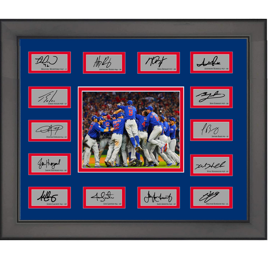 Framed 2016 Chicago Cubs MLB World Series Champions Team Facsimile Laser Engraved Signature Auto Collage 20x25 Baseball Photo