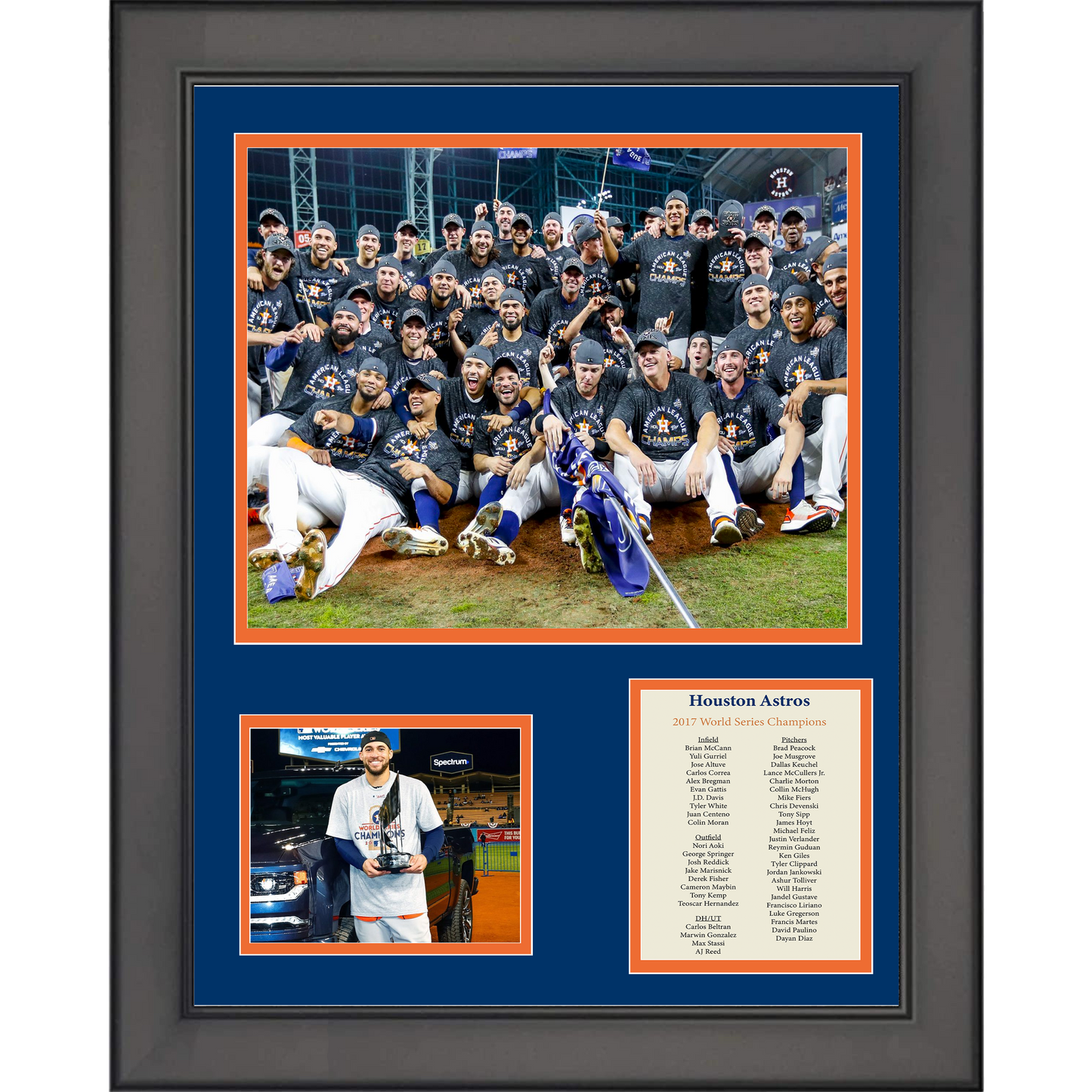 Framed Houston Astros 2017 World Series Champions George Springer MVP 11"x14" Baseball Three Photo Collage