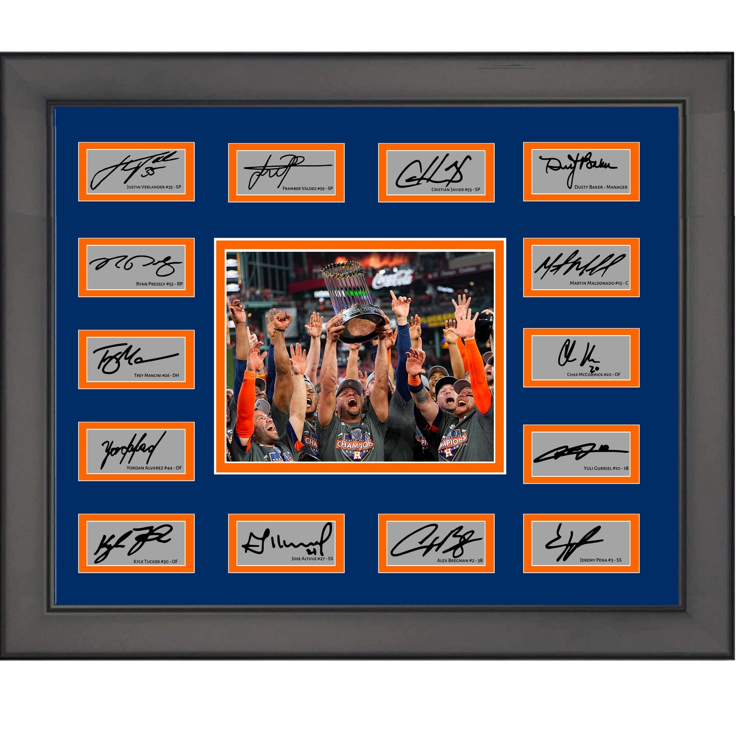 Framed 2022 Houston Astros World Series Champions Team Facsimile Laser Engraved Signature Auto Collage 20x25 Baseball Photo