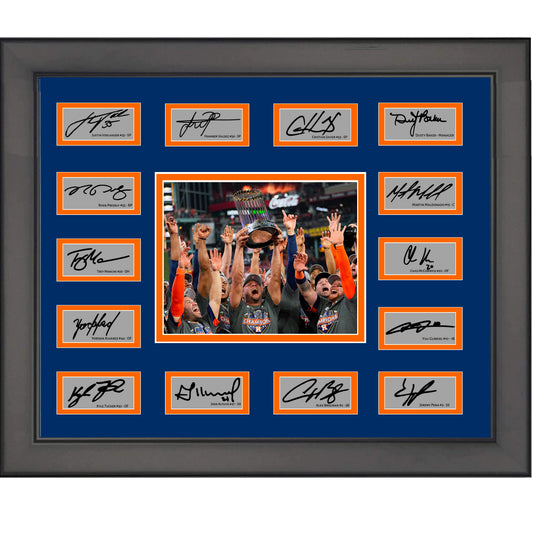 Framed 2022 Houston Astros World Series Champions Team Facsimile Laser Engraved Signature Auto Collage 20x25 Baseball Photo