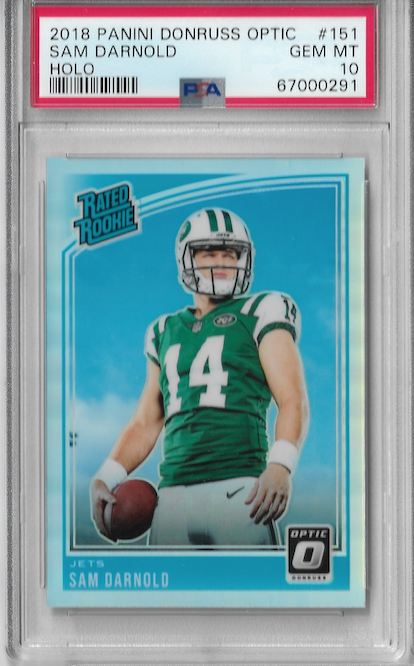 Graded 2018 Panini Donruss Optic Sam Darnold #151 Holo Rookie RC Football Card PSA 10 Gem Mint