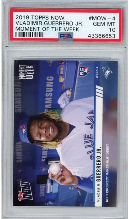Graded 2019 Topps Now Vladimir Vlad Guerrero Jr. #MOW-4 Moment of the Week Rookie RC Baseball Card PSA 10 Gem Mint