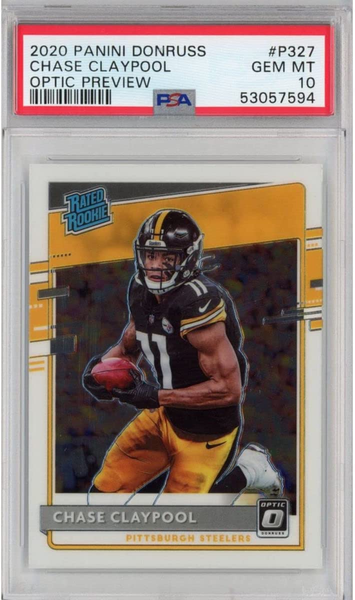 Graded 2020 Panini Donruss Optic Preview Chase Claypool #P327 Rookie RC Football Card PSA 10 Gem Mint