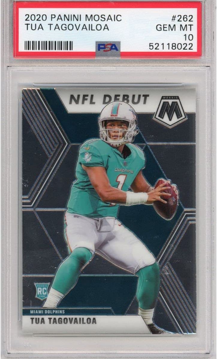 Graded 2020 Panini Mosaic Tua Tagovailoa #262 Rookie RC Football Card PSA 10 Gem Mint
