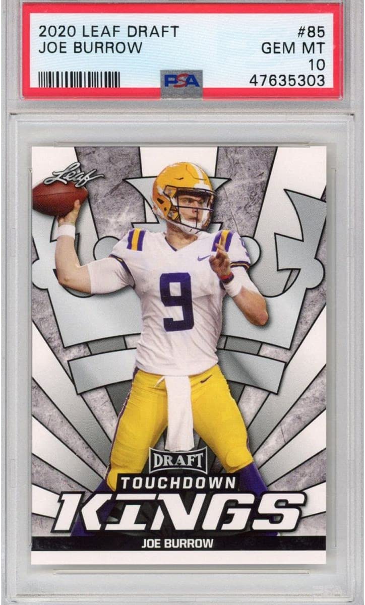 Graded 2020 Leaf Draft Joe Burrow #85 Rookie RC Football Card PSA 10 Gem Mint