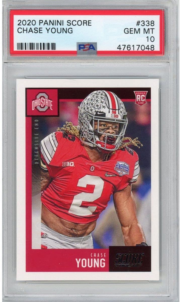 Graded 2020 Panini Score Chase Young #338 Rookie RC Football Card PSA 10 Gem Mint