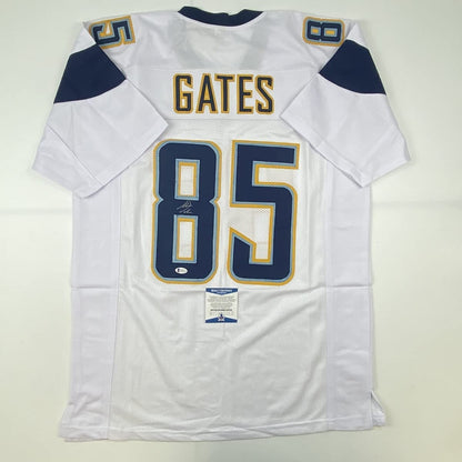 Autographed/Signed Antonio Gates Los Angeles LA Powder Blue Football Jersey Beckett BAS COA