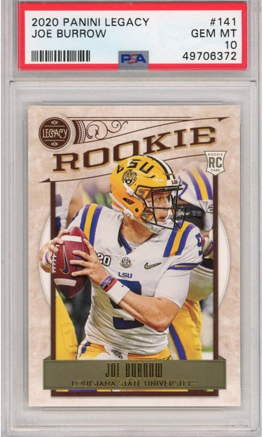 Graded 2020 Panini Legacy Joe Burrow #141 Rookie RC Football Card PSA 10 Gem Mint