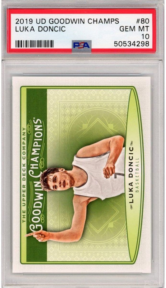 Graded 2019 Upper Deck UD Goodwin Champions Luka Doncic #80 Rookie RC Basketball Card PSA 10 Gem Mint