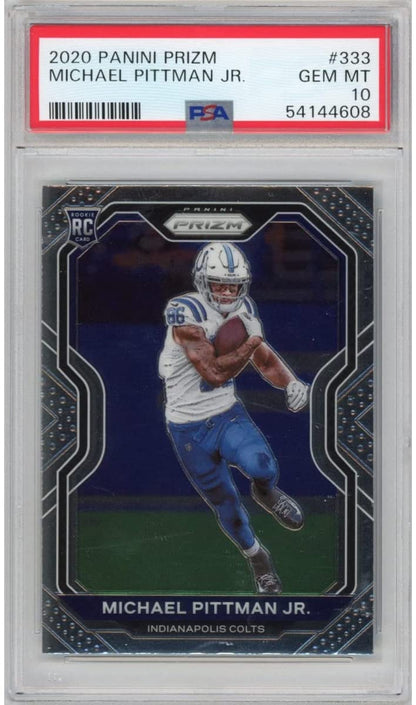 Graded 2020 Panini Prizm Michael Pittman #333 Rookie RC Football Card PSA 10 Gem Mint