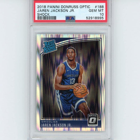 Graded 2018-19 Panini Donruss Optic Jaren Jackson Jr. #188 Shock Rookie RC Basketball Card PSA 10 Gem Mint