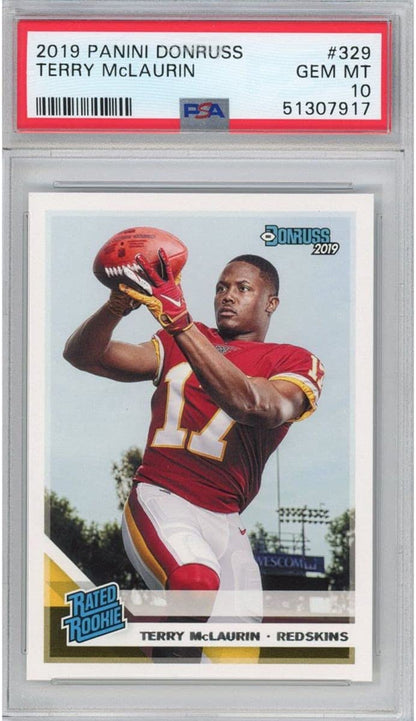 Graded 2019 Panini Donruss Terry McLaurin #329 Rookie RC Football Card PSA 10 Gem Mint