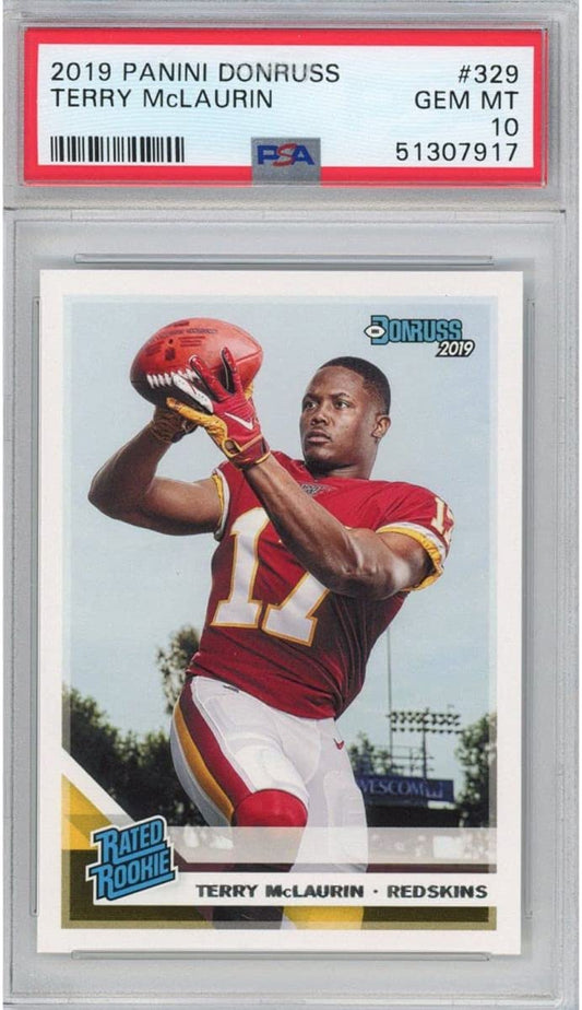 Graded 2019 Panini Donruss Terry McLaurin #329 Rookie RC Football Card PSA 10 Gem Mint