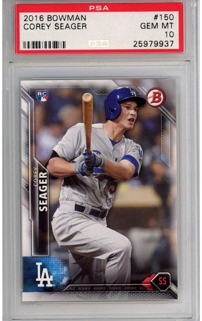 Graded 2016 Bowman Corey Seager #150 Rookie RC Baseball Card PSA 10 Gem Mint