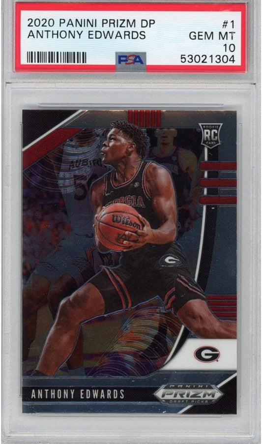 Graded 2020-21 Panini Prizm DP Draft Picks Anthony Edwards #1 Rookie RC Basketball Card PSA 10 Gem Mint