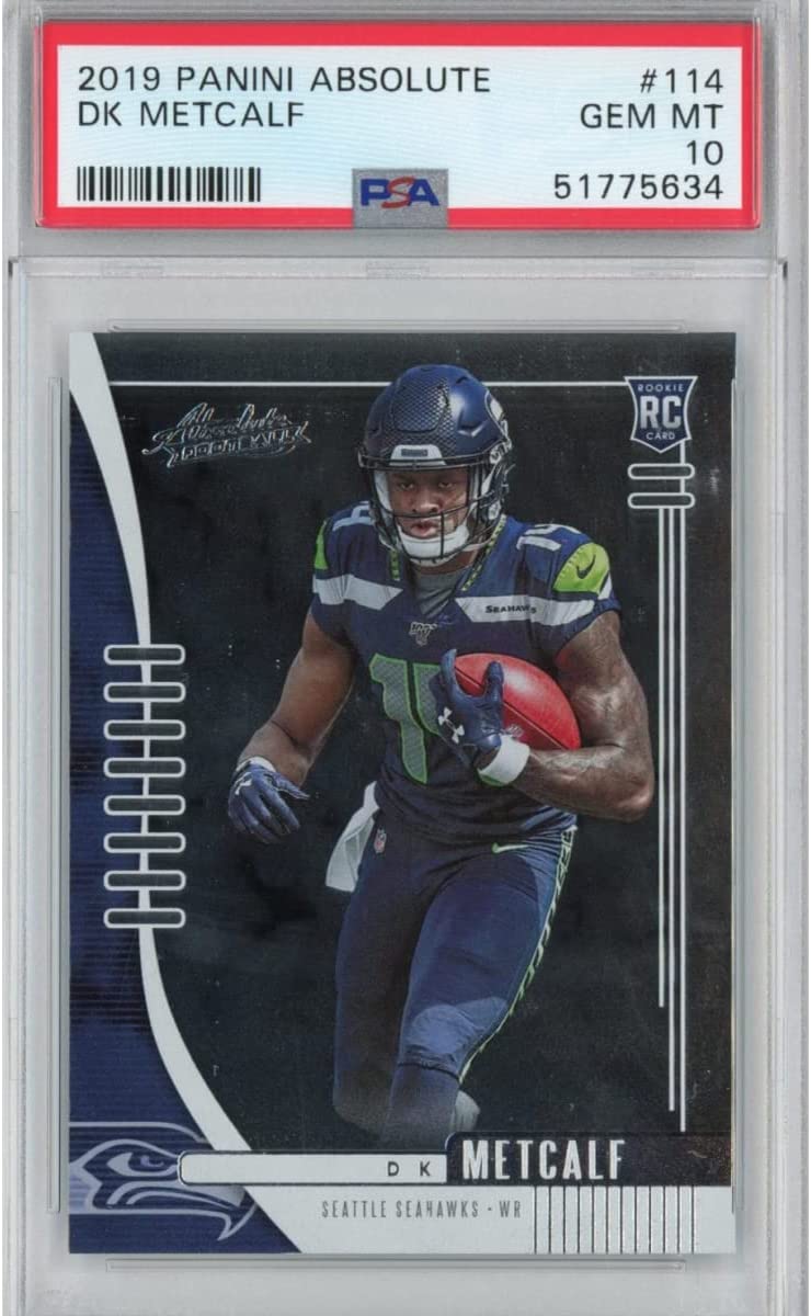 Graded 2019 Panini Absolute DK D.K. Metcalf #114 Rookie RC Football Card PSA 10 Gem Mint