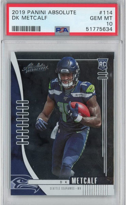Graded 2019 Panini Absolute DK D.K. Metcalf #114 Rookie RC Football Card PSA 10 Gem Mint