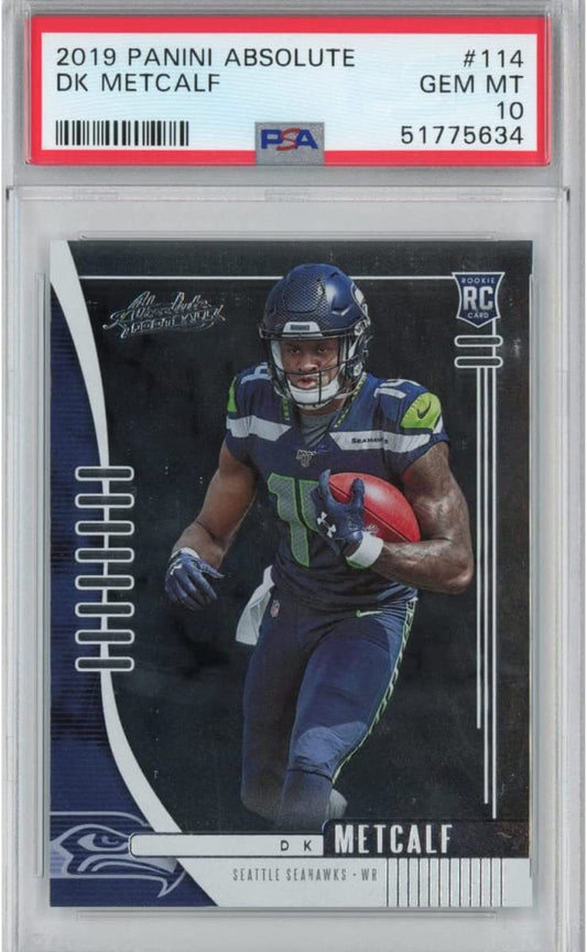Graded 2019 Panini Absolute DK D.K. Metcalf #114 Rookie RC Football Card PSA 10 Gem Mint