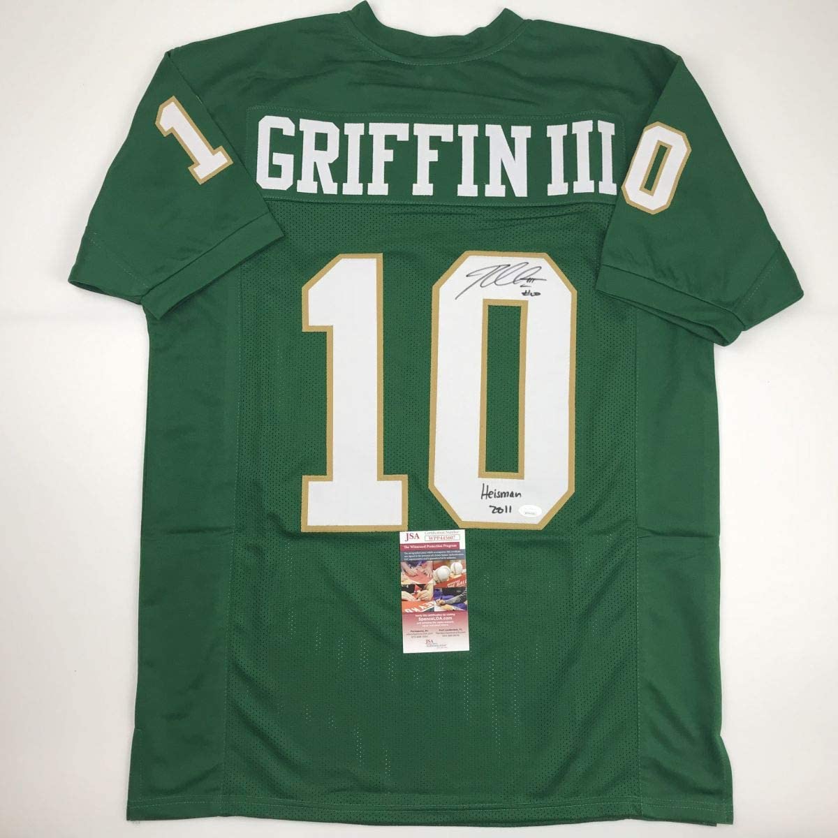 Autographed/Signed Robert Griffin III Baylor Green College Football Jersey JSA COA