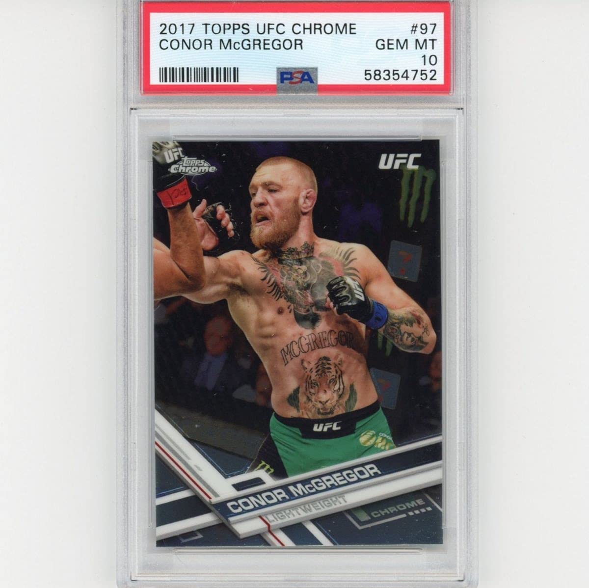 Graded 2017 Topps Chrome Conor McGregor #97 Rookie RC UFC MMA Card PSA 10 Gem Mint