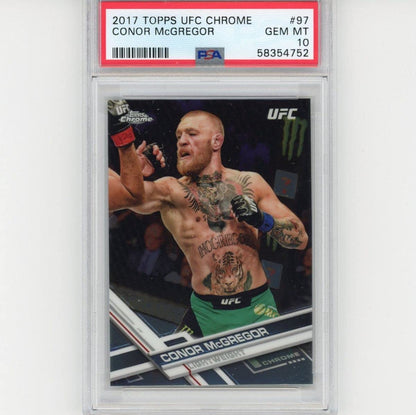 Graded 2017 Topps Chrome Conor McGregor #97 Rookie RC UFC MMA Card PSA 10 Gem Mint