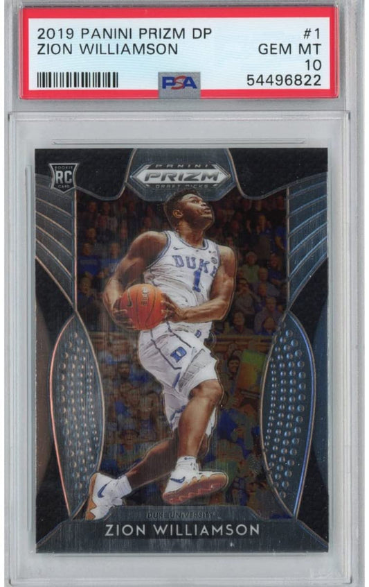 Graded 2019-20 Panini Prizm Draft Picks DP Zion Williamson #1 Rookie RC Basketball Card PSA 10 Gem Mint