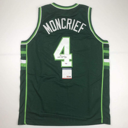 Autographed/Signed Sidney Moncrief Milwaukee Green/White Basketball Jersey PSA/DNA COA