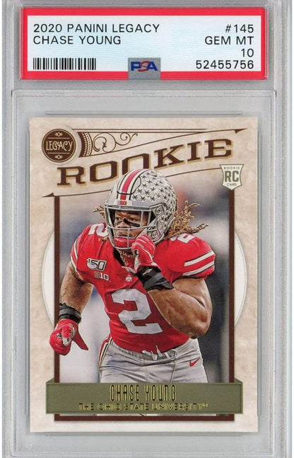 Graded 2020 Panini Legacy Chase Young #145 Rookie RC Football Card PSA 10 Gem Mint