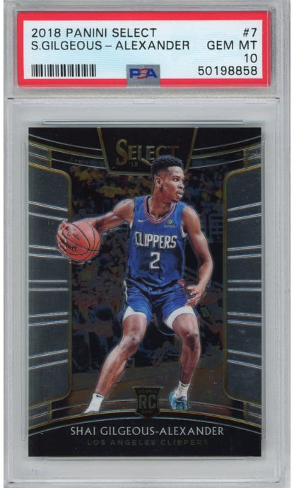 Graded 2018-19 Panini Prizm Shai Gilgeous-Alexander #184 Rookie RC Basketball Card PSA 10 Gem Mint