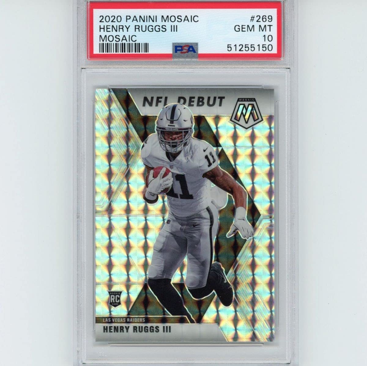 Graded 2020 Panini Mosaic Henry Ruggs III #269 Rookie RC Football Card PSA 10 Gem Mint