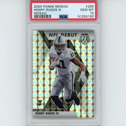 Graded 2020 Panini Mosaic Henry Ruggs III #269 Rookie RC Football Card PSA 10 Gem Mint