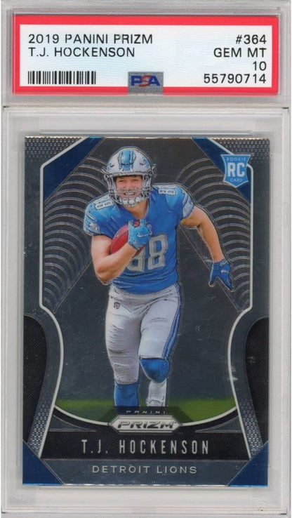 Graded 2019 Panini Prizm TJ T.J. Hockenson #364 Rookie RC Football Card PSA 10 Gem Mint