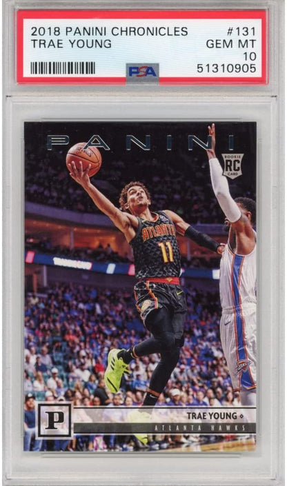 Graded 2018-19 Panini Chronicles Trae Young #131 Rookie RC Basketball Card PSA 10 Gem Mint