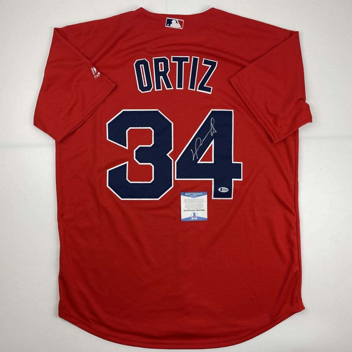 Autographed/Signed David Ortiz Boston Red Baseball Jersey Beckett BAS COA