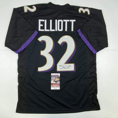Autographed/Signed DeShon Elliott Baltimore Black Football Jersey JSA COA