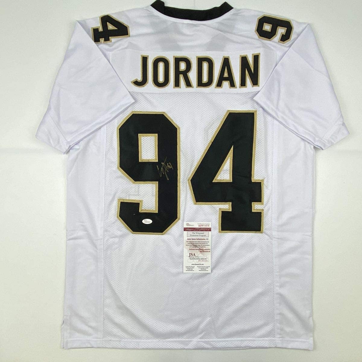 Autographed/Signed Cameron Cam Jordan New Orleans Saints White Football Jersey JSA COA