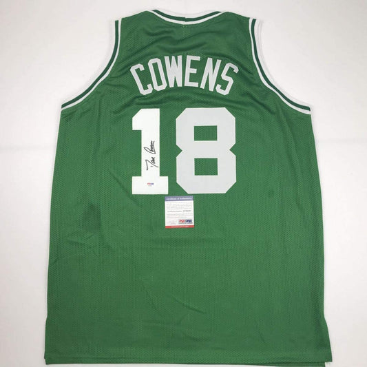 Autographed/Signed Dave Cowens Boston Green Basketball Jersey PSA/DNA COA