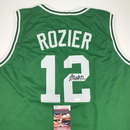 Autographed/Signed Terry Rozier Boston Green Basketball Jersey JSA COA