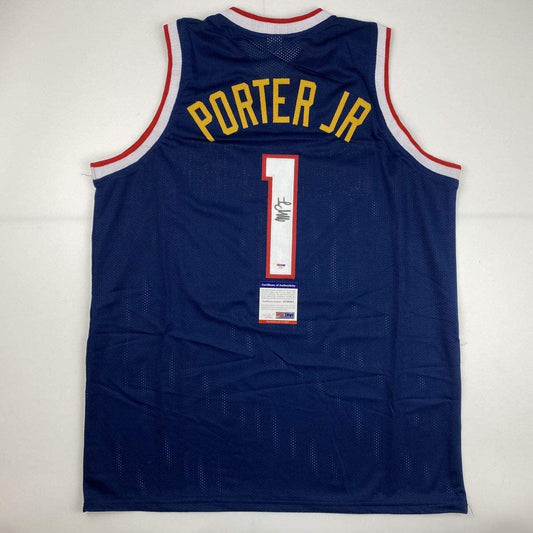 Autographed/Signed Michael Porter Jr. Denver Dark Blue Basketball Jersey PSA/DNA COA