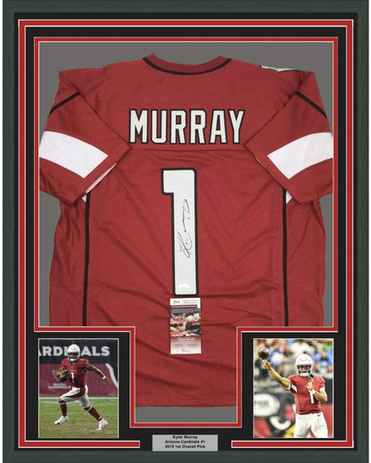 Framed Autographed/Signed Kyler Murray 35x39 Arizona Red Football Jersey JSA COA