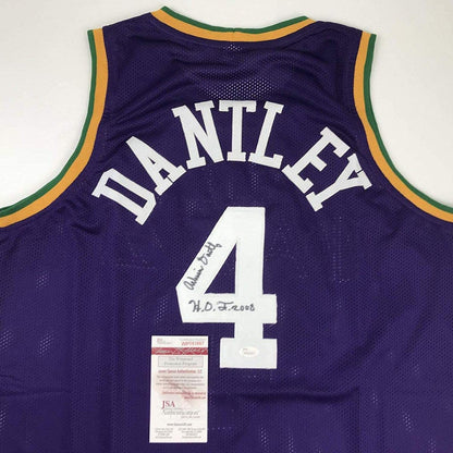 Autographed/Signed Adrian Dantley"HOF 2008" Utah Purple Basketball Jersey JSA COA