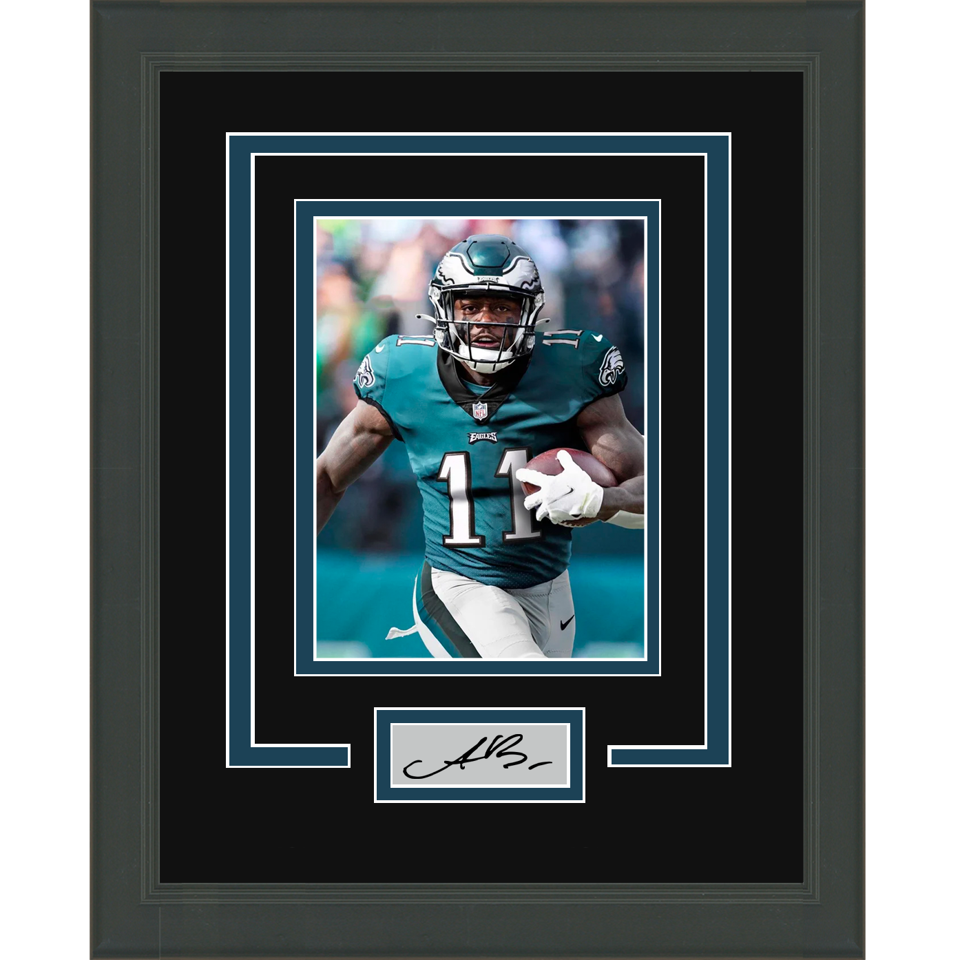 Framed A.J. Brown Facsimile Laser Engraved Signature Auto Philadelphia Eagles 11x14 Football Photo