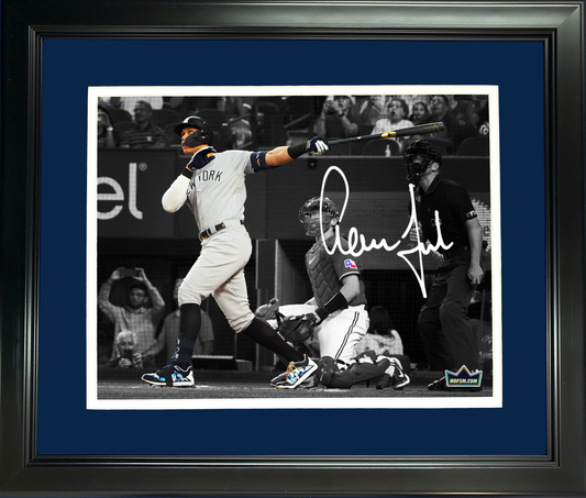 Framed Aaron Judge 62nd AL Home Run Record Facsimile Laser Engraved Signature Auto 11"x14"Baseball Photo HOFSM Holo