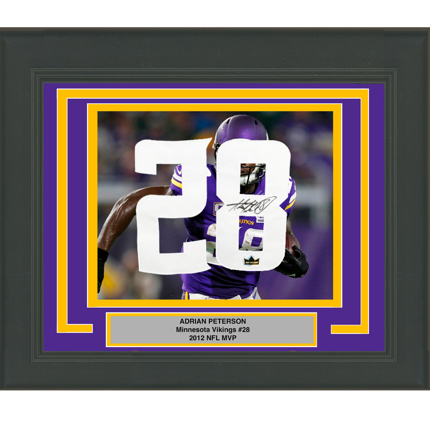 Framed Adrian Peterson Facsimile Autographed Jersey Number 23x21 Minnesota Vikings Reprint Laser Auto Football Photo