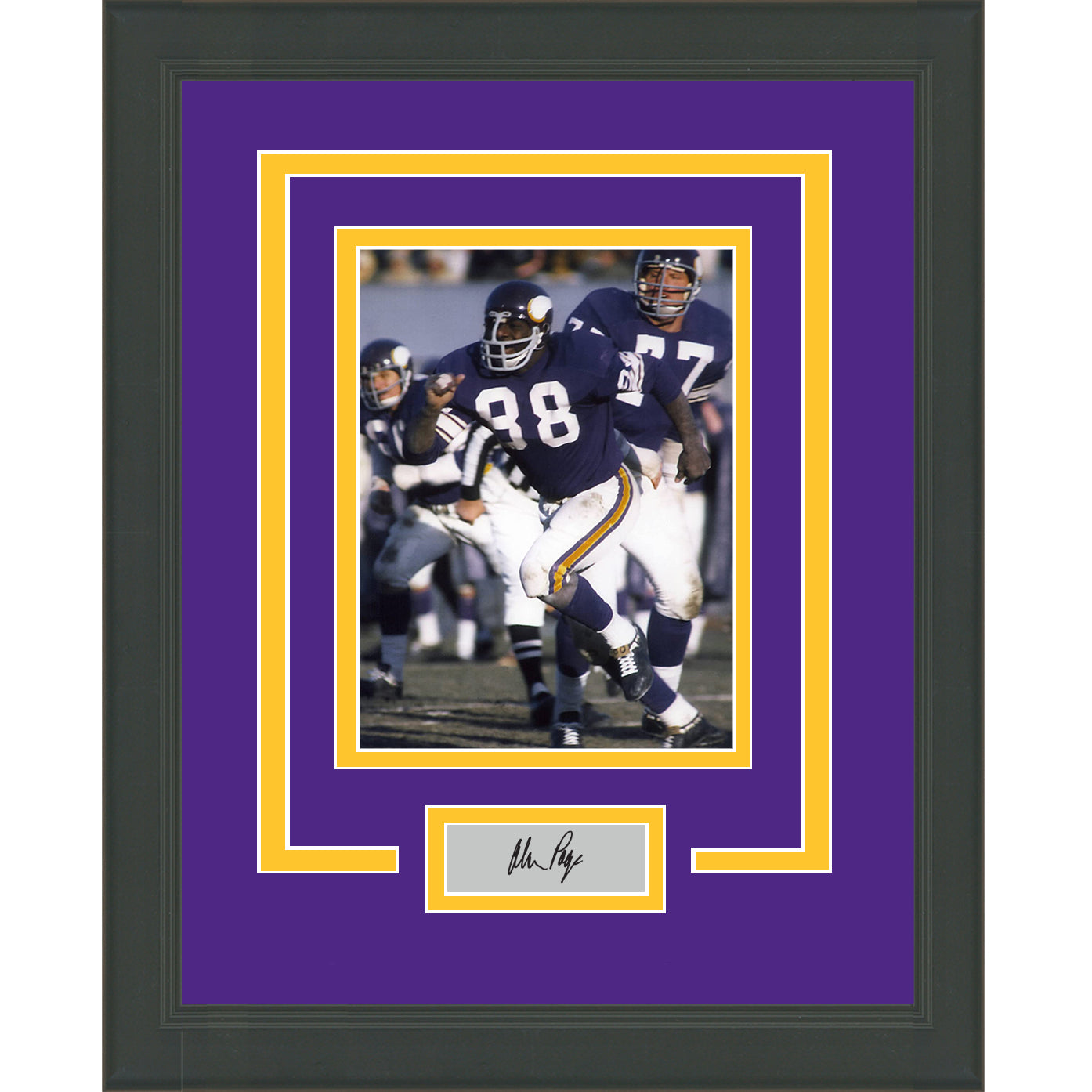 Framed Alan Page Facsimile Laser Engraved Signature Auto Minnesota Vikings 11x14 Football Photo