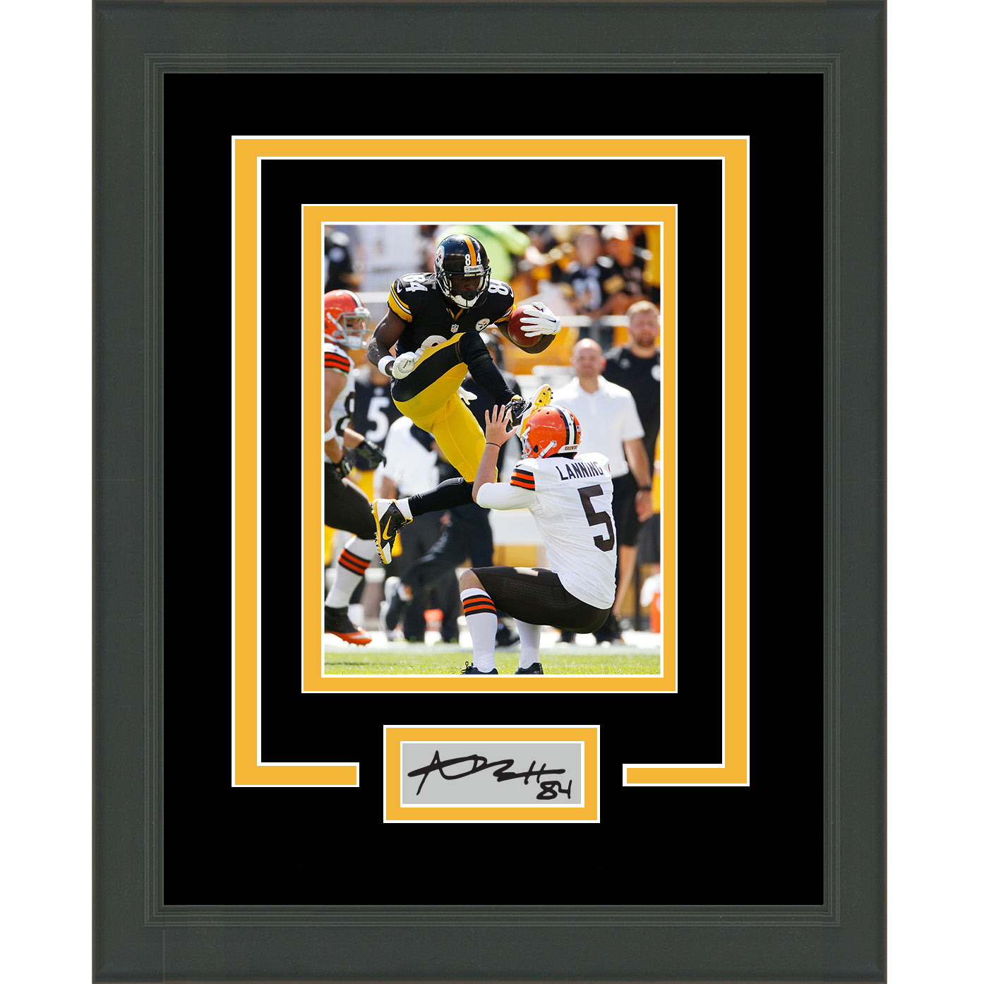 Framed Antonio Brown Facsimile Laser Engraved Signature Auto Pittsburgh Steelers 11x14 Football Photo