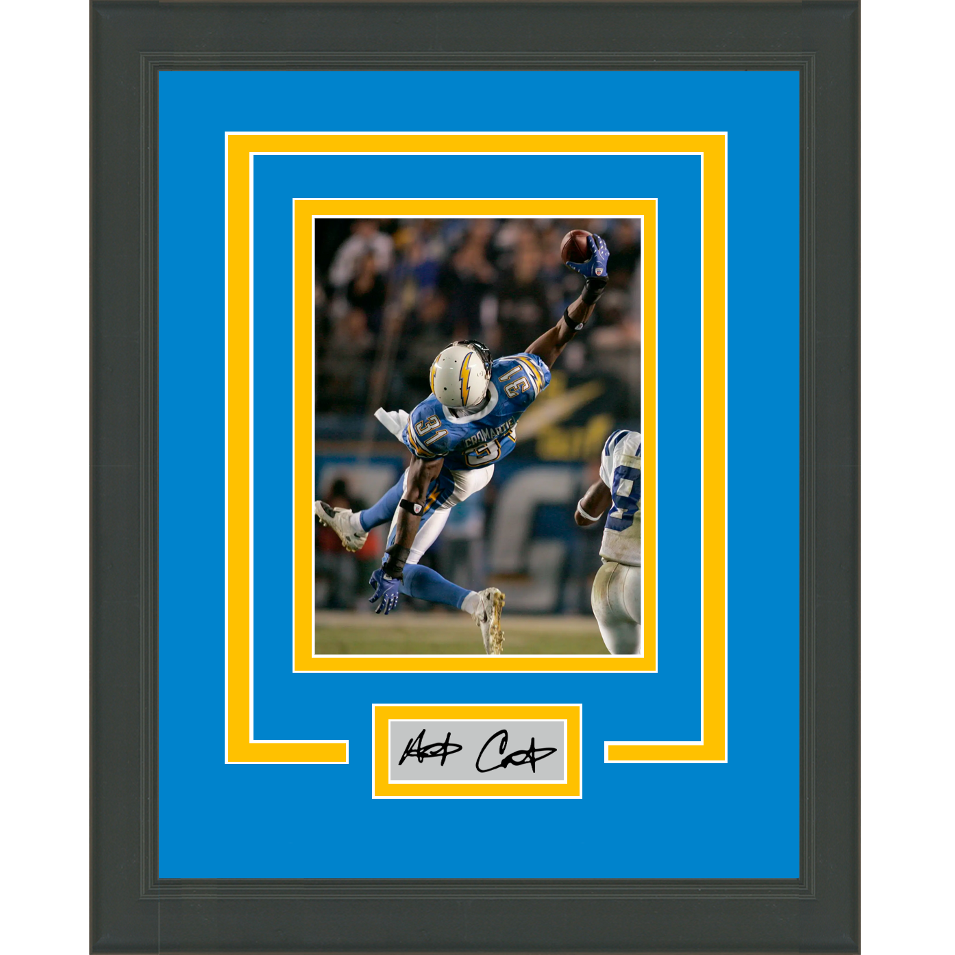 Framed Antonio Cromartie Facsimile Laser Engraved Signature Auto Los Angeles Chargers 11x14 Football Photo