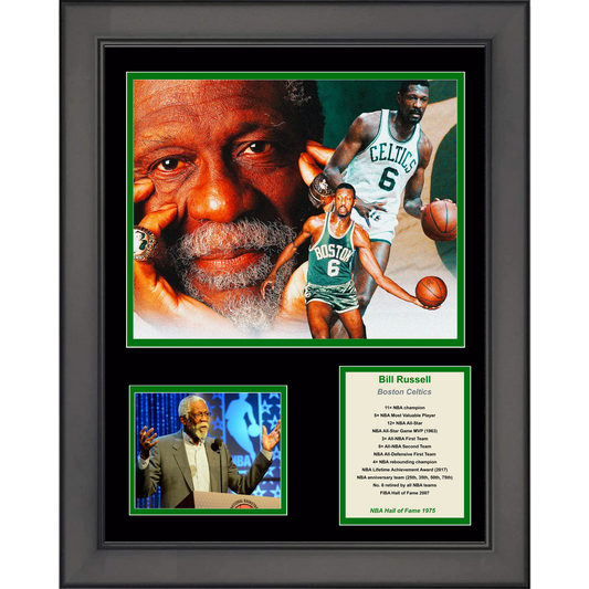 Framed Bill Russell Hall of Fame 11"x14" Basketball Three Photo Collage