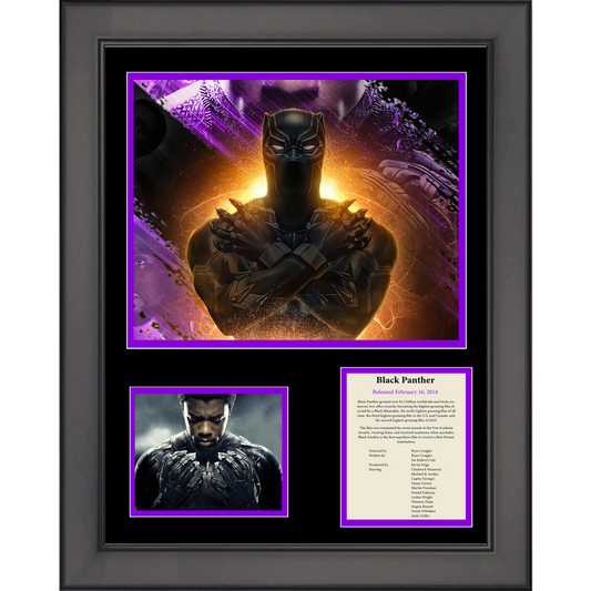 Framed Black Panther Chadwick Boseman Movie 11"x14" Three Photo Collage